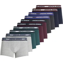 JACK & JONES Solid Trunks grey/dark grey melange L 10er Pack