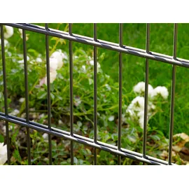 PEDDY SHIELD Doppelstabmattenzaun 5 Matten 1,23 x 10 m anthrazit