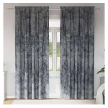 vidaXL Samtvorhänge mit Vorhängen 2 pcs Silber Grau 225 x 140 cm Samt