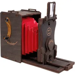 JOLLYLOOK Pinhole Instant Film Camera (Dunkles Holz, vormontiert)