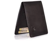 DONBOLSO Geldbörse Herren Madrid - Leder Portmonee Herre mit RFID-Schutz - Kompakte Größe mit 10 Kartenfächern und Geldscheinklammer - Vintage Schwarz