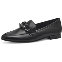 Marco Tozzi Damen Slipper aus Leder mit Blockabsatz, Schwarz
