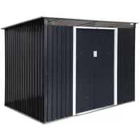 Sweeek Gartenschuppen aus Metall Farbe Anthrazit 4,85m2 mit Lichtschacht