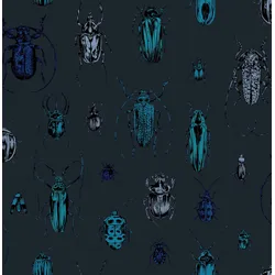 Vliestapete SUPERFRESCO EASY "Superfresco Easy Vliestapete Bugs Blau", blau, B:52m L:1005m, Vlies, Tapeten, Superfresco Easy Vliestapete Bugs Blau