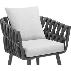 Tectake Lugano Gartenstuhl 61 x 60 x 73 cm schwarz 2 St.