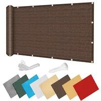Balkon Sichtschutz 120 x 180 cm Atmungsaktivität Balkonumspannung Sichtschutz Und Windschutz, Pflegeleichtes Garten Balkon Windschutz für Balkongeländer, braun