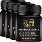 Kaimai Gold MGO 1200+ / UMF 25+ Manuka Honig * 4x 250g Premium Monofloral UMF® Certified Neuseeland ManukaHonig * 820 829 830 850 1000 1046 1122 1282