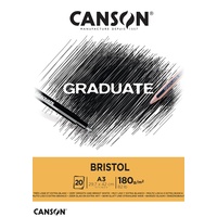 Canson Graduate - C400110384 Bristol Block, DIN A3, 20 Blatt, 180 g/m2, Weiß