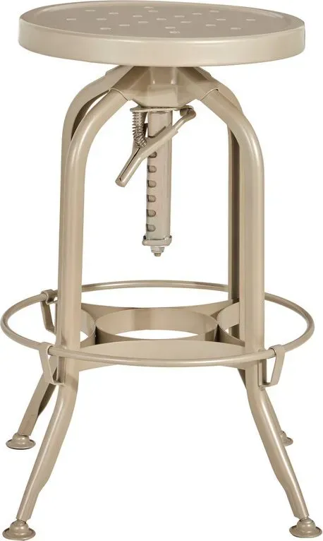 Premier verstellbarer Hocker im Industriestil mit Champagnerfinish, stabiler Barhocker für Frühstück, robuster Barhocker für die Küche