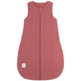 Lässig Baby Sommerschlafsack ohne Ärmel Muslin Baumwolle GOTS zertifiziert unisex/Muslin Sleeping Bag rosewood, Größe 50/56 0-2 Monate