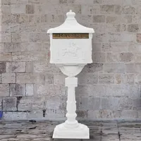 vidaXL Sockel-Briefkasten Vintage-Stil weiß 43894