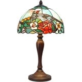 Bieye L30737 Tischlampe im Tiffany-Stil, Buntglas-Rose, Tischlampe für Nachttisch, Heimdekoration, 53,3 cm hoch