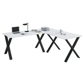 VCM Schreibtisch Lona X 80 x 80 cm weiß/schwarz