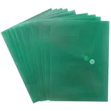 EXXO by HFP Dokumententaschen A4 quer mit Klettverschluss, transparent grün, aus PP - 10 Stück,