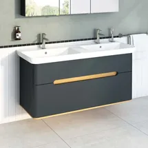 Vitra Waschtisch-Unterschrank 2 Vollauszüge 130 x 48 x 66,5 cm Anthrazit Matt