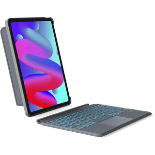 Inateck Tastatur Hülle für iPad Air 11 Zoll M3/M2 (2025/2024), iPad 10.9 Zoll, iPad Pro 11 Zoll 1-4. Generation Grau