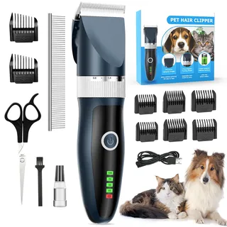 ETROBOT Leise Hundeschermaschine Set, Profi Schermaschine Hund Katze,langhaar katzenrasierer für langhaarkatzen,IPX7 Wasserdichtes Elektrische Hundetrimmer für dicke Tierhaare