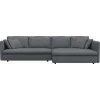 Ecksofa FLEXLUX "Lovane", blau (navy blau), B:290cm H:84cm T:185cm, 62% Polyester/14% Cotton/7% Linen, Sofas, Ecksofa, Weich & anschmiegsam, große Sitztiefe auf Kaltschaum, Dekokissen inkl.