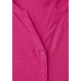 STREET ONE Tunikashirt STREET ONE, Damen, Gr. 36, pink (magenta dream), Web, 100% Baumwolle, unifarben, comfort fit normal, Rundhals, elastischer Bund, Shirts, mit 3/4 Ärmeln