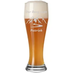 Weizenglas Weißbierglas 0,5 Liter - Berg-Motiv