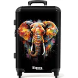 NoBoringSuitcases.com NoBoringSuitcases.com® Handgepäck Koffer Reisekoffer, Reisetasche mit bunten Spritzern verziert - Kombinationsschloss TSA Schloss, Koffer Klein, Graffiti-Druck