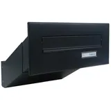 Letterbox24.de D-042 Mauerdurchwurf Briefkasten in RAL 9005 Tiefe 33-50 cm)