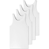 Schiesser, Herren, Shirt, Herren Unterhemden Tank Top Organic Cotton 95/5 nachhaltig 4er Pack, Weiss, (4XL)