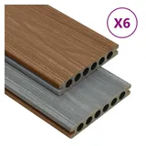 vidaXL WPC Terrassendielen mit Zubehör 15 m2 4 m braun/grau