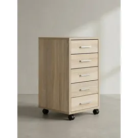 KADIMA DESIGN Itter Rollcontainer 33 x 38 x 63 cm beige