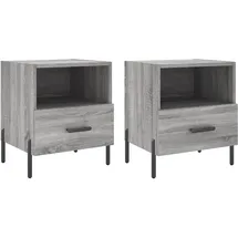 vidaXL Nachtschrank 2 Stk. 40 x 35 x 47,5 cm Grau