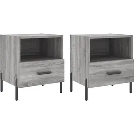 vidaXL Nachtschrank 2 Stk. 40 x 35 x 47,5 cm Grau