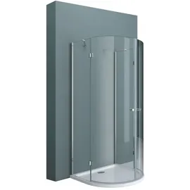 doporro Halbkreisdusche Duschkabine 100x100x190cm Glasdusche ESG-Sicherheitsglas Klarglas inkl. Easy-Clean-Beschichtung - Transparent