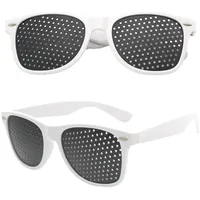 2 Stück Lochbrille für Augentraining Original,Rasterbrille Augentraining mit Pinhole Technologie,Schwarze Gitterbrille zur Augenentspannung und Sehverbesserung,Faltbare Bügel für Komfortables Training