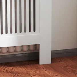 Homcom Heizkörperverkleidung ausziehbar Heizkörperabdeckung mit Ablage, Lamellen, Heizungsabdeckung Heizungsverkleidung Heizkörper Abdeckung 78 x 19 x 81 cm