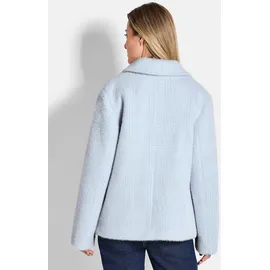 GOLDNER Flauschige Winterjacke mit Hemdkragen", in grau / blau, gemustert), | Gr.: 42,