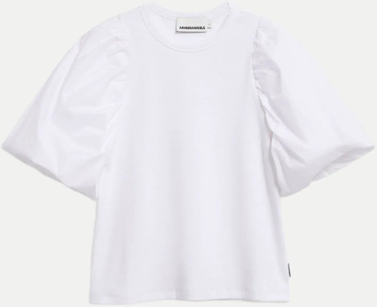 T-Shirt mit Puff-Ärmeln Weiß M