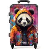 NoBoringSuitcases.com NoBoringSuitcases.com® Handgepäck Koffer Reisekoffer, Reisetasche mit orangefarbener Jacke und Farbspritzern - Kombinationsschloss TSA Schloss, Koffer Klein, Graffiti-Druck