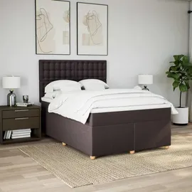 vidaXL Boxspringbett 140 x 200 cm Dunkelbraun