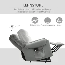 Homcom Aufstehsessel Samtartiges Polyester Metall Schaumstoff