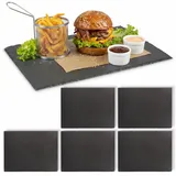 Novaliv 6x Schieferplatten I rechteckig I 40x30x0,5 cm I Sushi Servierplatten Untersetzer Käseplatte Tischplatz Schiefer Geschirr Platzset Schiefer