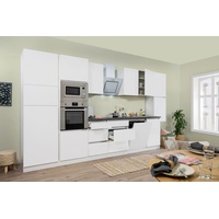 Küche Küchenzeile Küchenblock grifflos Weiß Lorena 395 cm Respekta