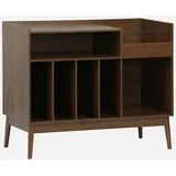 sweeek - Vintage-Möbel für Schallplatten mit Holzdekor - Dunkles Holz - Braun