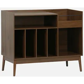 sweeek - Vintage-Möbel für Schallplatten mit Holzdekor - Dunkles Holz - Braun
