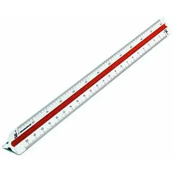 Dreikantmaßstab 160/2/30 Berufsschule 2 30cm Kunststoff weiß - weiß