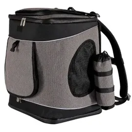 LIONTO Haustier-Rucksack 34 x 30 x 42 cm Grau/Schwarz