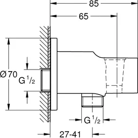 Grohe Relexa Wandanschlussbogen mit Wandbrausehalter chrom