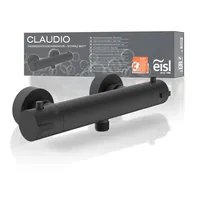 Eisl CLAUDIO Duscharmatur schwarz, Mischbatterie mit Thermostat schwarz, Thermostatarmatur