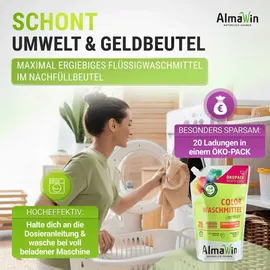 AlmaWin Colorwaschmittel Flüssig 1,5L 20 WL