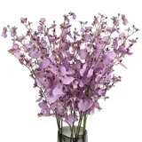 Künstliche Seidenorchideen, 10 Stück (je 94 cm), violette Orchideen, künstliche Orchideen, langer Stiel, künstliche Seidenblumen für drinnen und draußen, Hochzeit, Zuhause, Büro, Dekoration (lila)