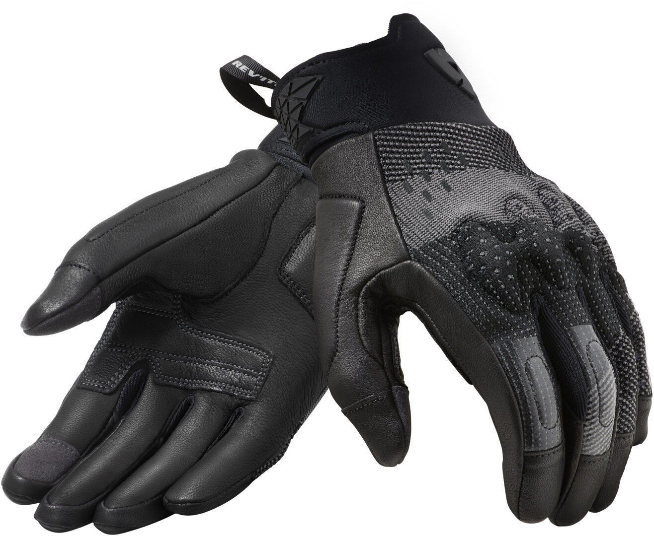 Revit Kinetic De Handschoenen van de motorfiets, zwart-grijs, XL